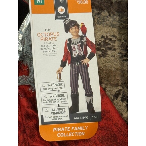 NWT Kids octopus pirate Halloween costume medium M 8–10 Boys - Picture 1 of 5